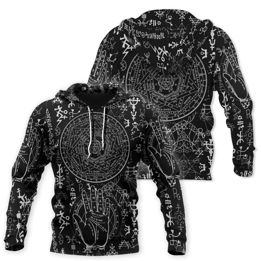 Men's Gothic Printed Street Fashion Classic Hoodie Pullover - www.Shopthatapp.com #