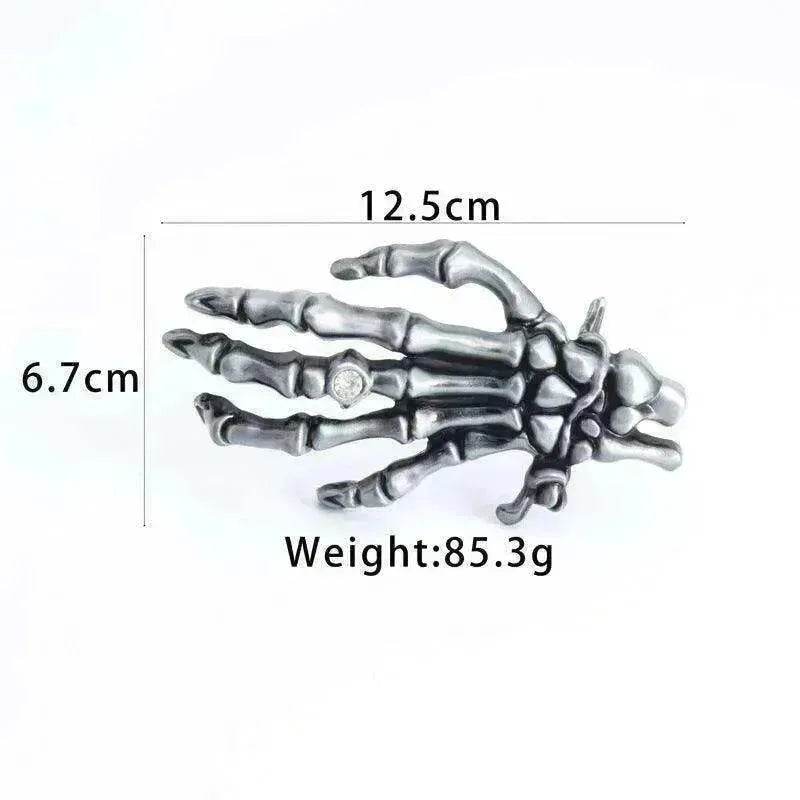 Men's Leather Belt Skull Big Head  Claw Outdoor Rider - www.Shopthatapp.com #