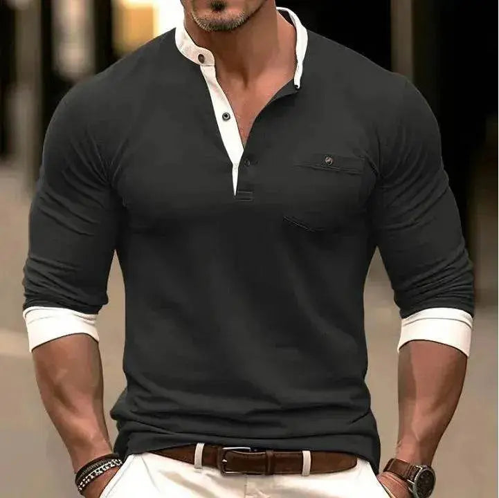 Men's Long Sleeved Round Neck T-shirt - www.Shopthatapp.com #