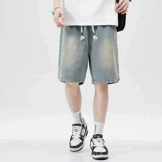 Men's Loose Casual Starry Sky Pattern Denim Shorts - www.Shopthatapp.com #