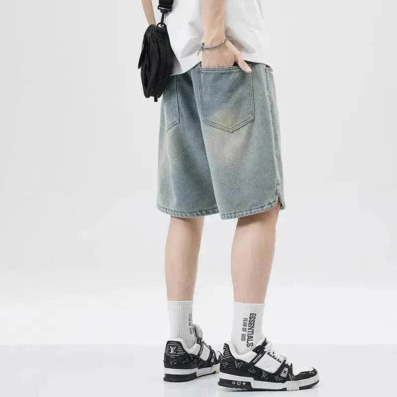 Men's Loose Casual Starry Sky Pattern Denim Shorts - www.Shopthatapp.com #
