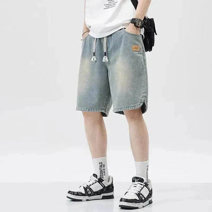 Men's Loose Casual Starry Sky Pattern Denim Shorts - www.Shopthatapp.com #