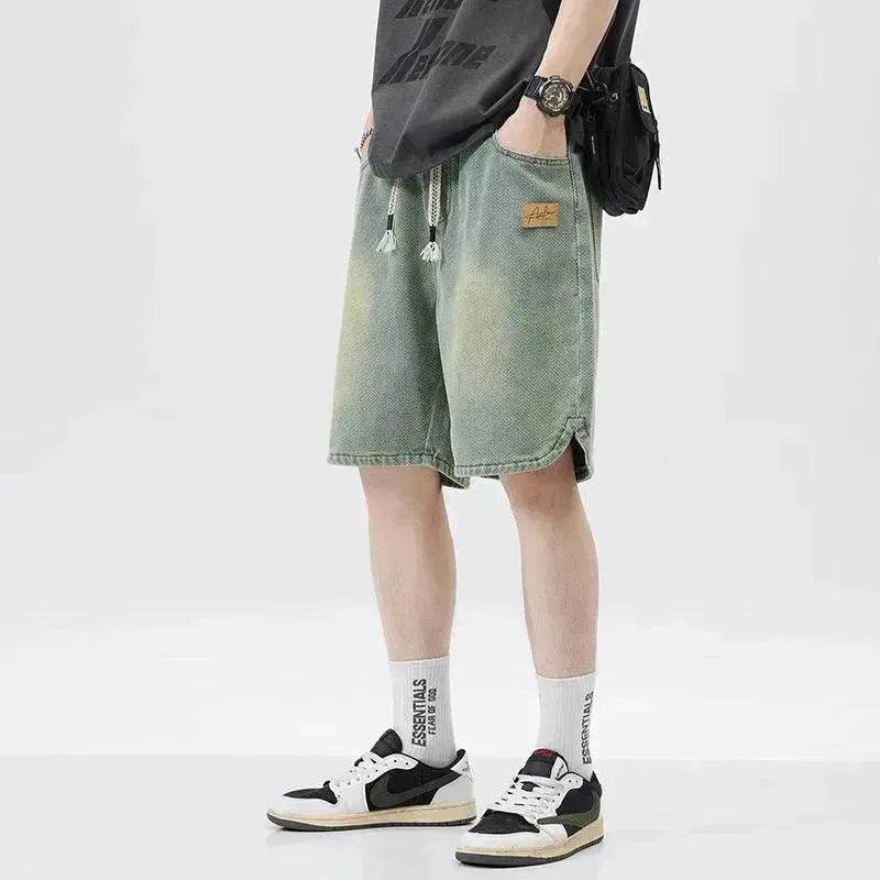 Men's Loose Casual Starry Sky Pattern Denim Shorts - www.Shopthatapp.com #