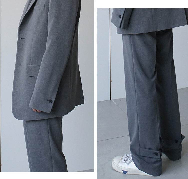Men's Mid Waist loose Straight leg trouser - www.Shopthatapp.com #