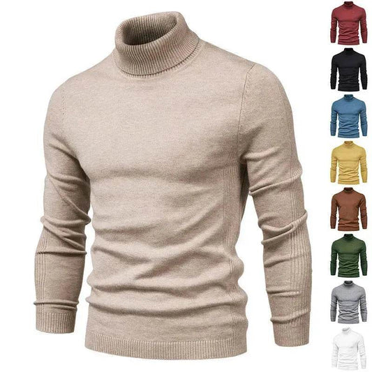 Men's Plain Slim Pullover Polo Sweatshirt Turtleneck Sweater Winter Casual Tops Men - www.Shopthatapp.com #