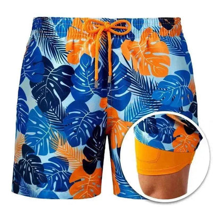 Men's Printed Beach Shorts Sports Double Layer Shorts Summer - www.Shopthatapp.com #