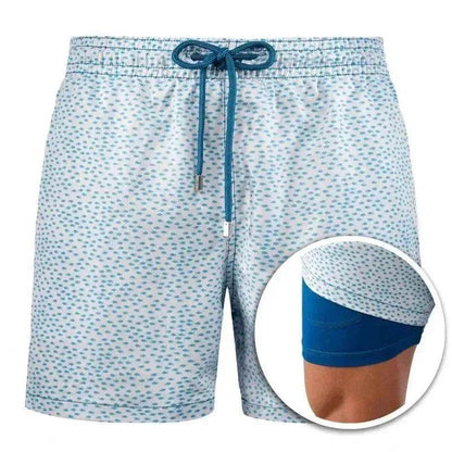 Men's Printed Beach Shorts Sports Double Layer Shorts Summer - www.Shopthatapp.com #
