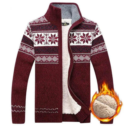 Men's Sweater Warm Velvet Sweatercoat Winter Wool Cardigan Male Casual Thicken Warm Fleece Christmas Sweater For Man - www.Shopthatapp.com #