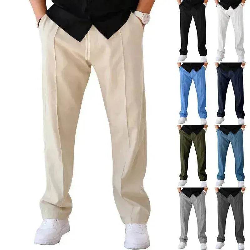 Men's Trouser Pant  Sports Casual Loose Straight Pants With Drawstring Design - www.Shopthatapp.com #