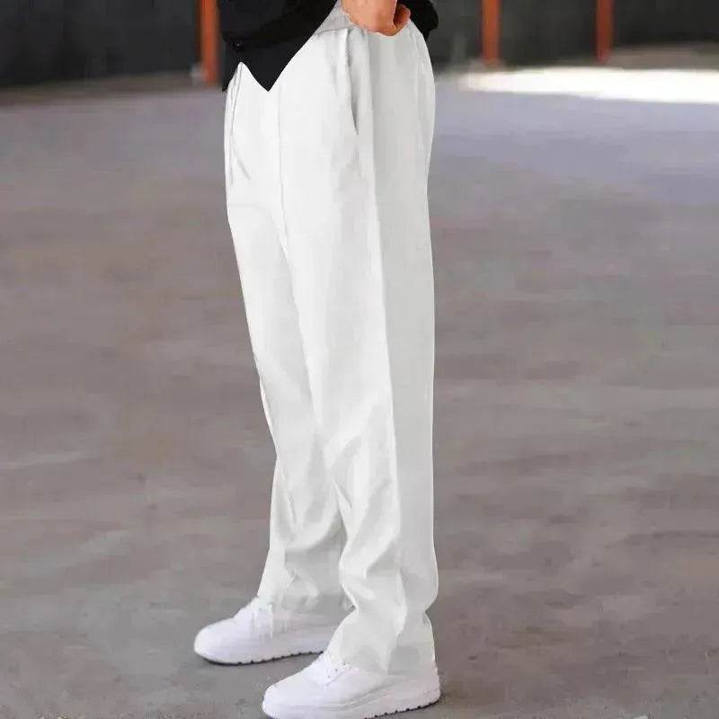 Men's Trouser Pant  Sports Casual Loose Straight Pants With Drawstring Design - www.Shopthatapp.com #