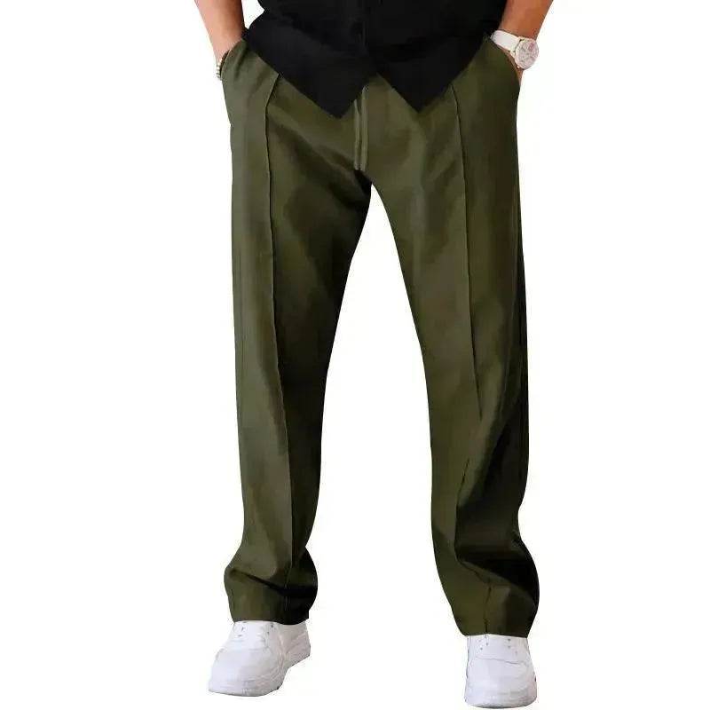 Men's Trouser Pant  Sports Casual Loose Straight Pants With Drawstring Design - www.Shopthatapp.com #