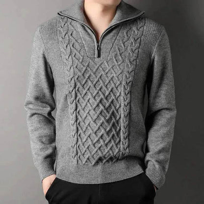 Men's Winter Fashion Half Zip Slim fit Knitted Woolen Pullover Sweater - www.Shopthatapp.com #