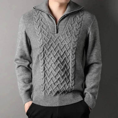 Men's Winter Fashion Half Zip Slim fit Knitted Woolen Pullover Sweater - www.Shopthatapp.com #