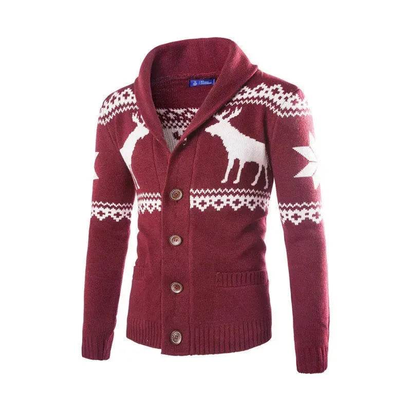 Men's fawn Deer Button Christmas cardigan sweater - www.Shopthatapp.com #
