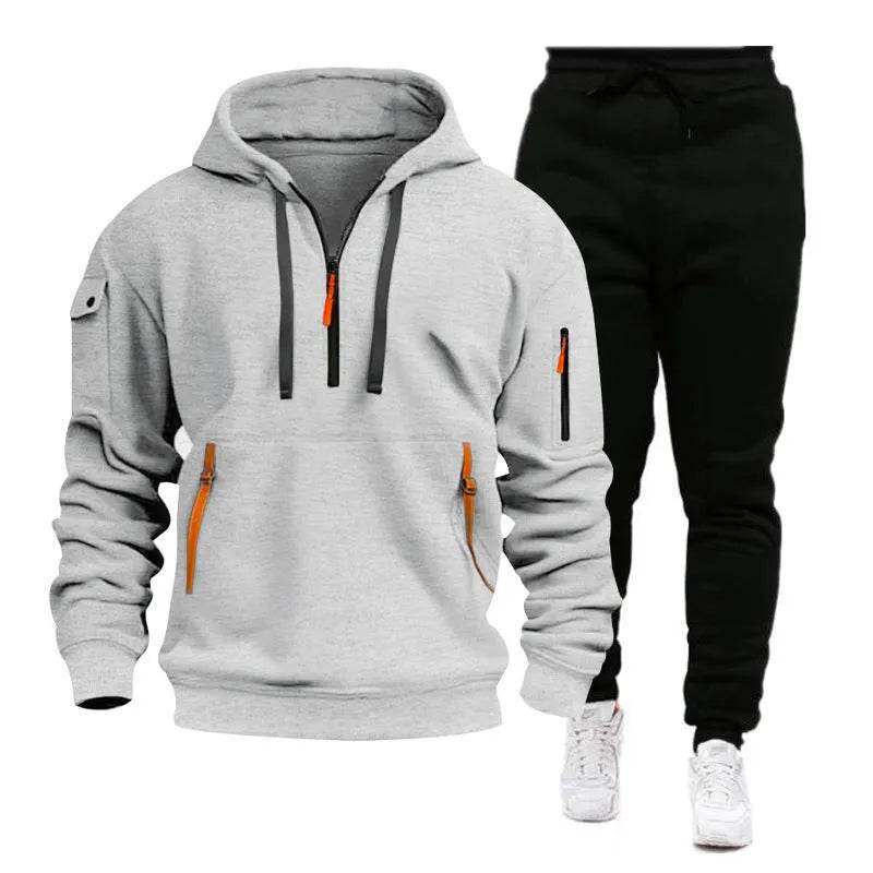 Men's pocket Half Zipper Hoodie Sweatshirt Pullover Sportswear - www.Shopthatapp.com #