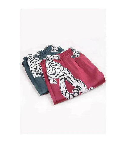 Men sleepwear Bottoms Silk Pajamas Print Long Sleep Pants - www.Shopthatapp.com