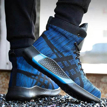 Men's Anti Smash Anti Puncture Work Warm Thickened Lace-up Safety Shoes - www.Shopthatapp.com