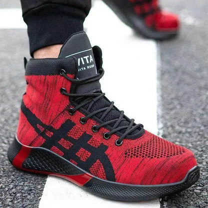 Men's Anti Smash Anti Puncture Work Warm Thickened Lace-up Safety Shoes - www.Shopthatapp.com