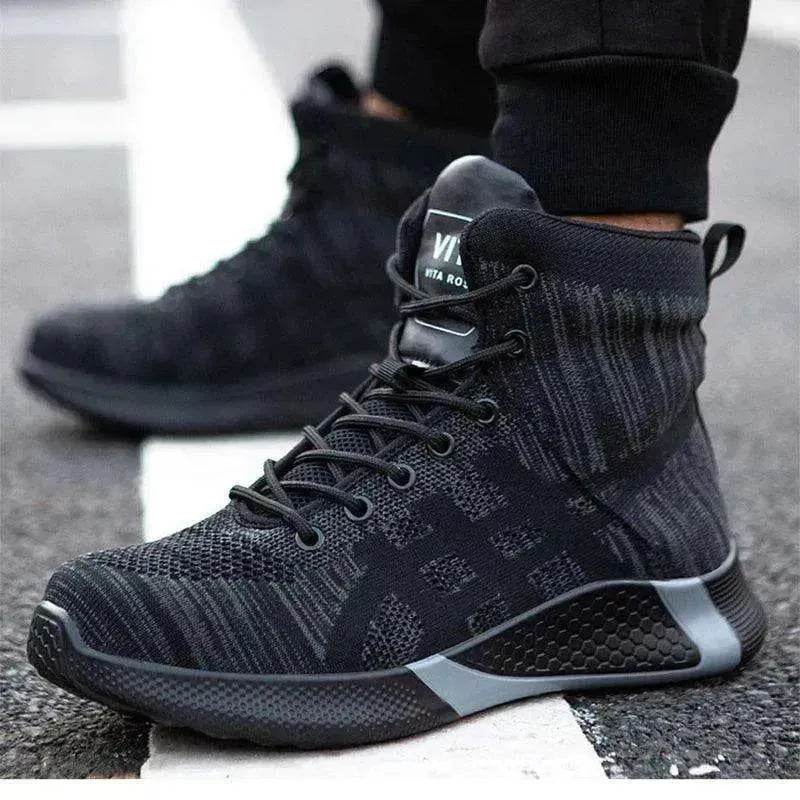 Men's Anti Smash Anti Puncture Work Warm Thickened Lace-up Safety Shoes - www.Shopthatapp.com