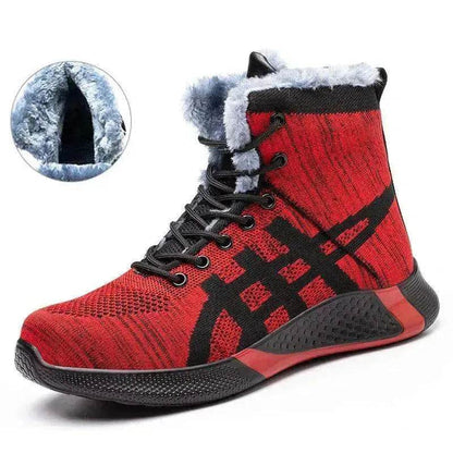 Men's Anti Smash Anti Puncture Work Warm Thickened Lace-up Safety Shoes - www.Shopthatapp.com