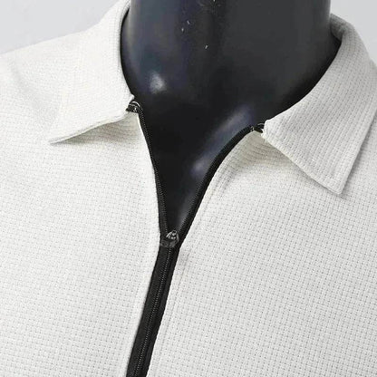 Men's Clothing Waffle Style Zipped Lapel Jacket Outdoor Sports Tops - www.Shopthatapp.com