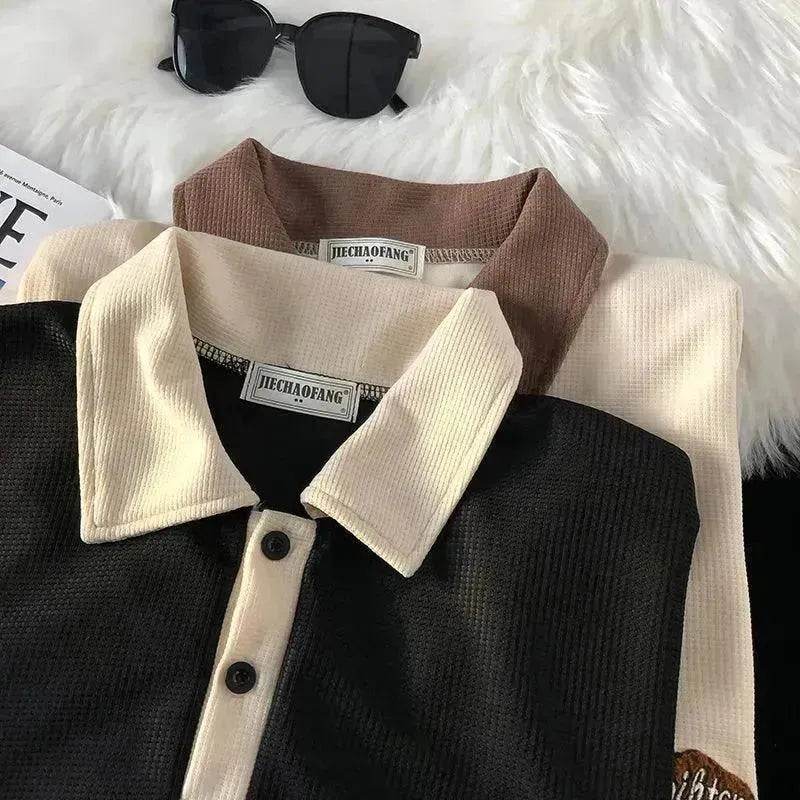 Men's Fashion Casual Retro Waffle Short Sleeve - www.Shopthatapp.com