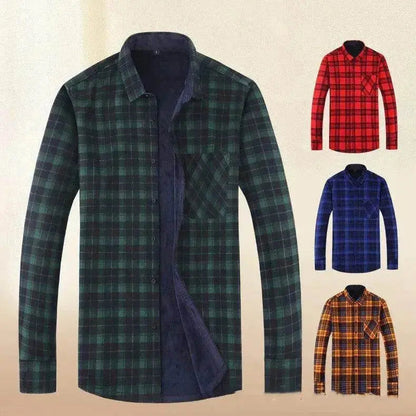 Men's Fashion Leisure Warm Plaid Shirt Coat - www.Shopthatapp.com