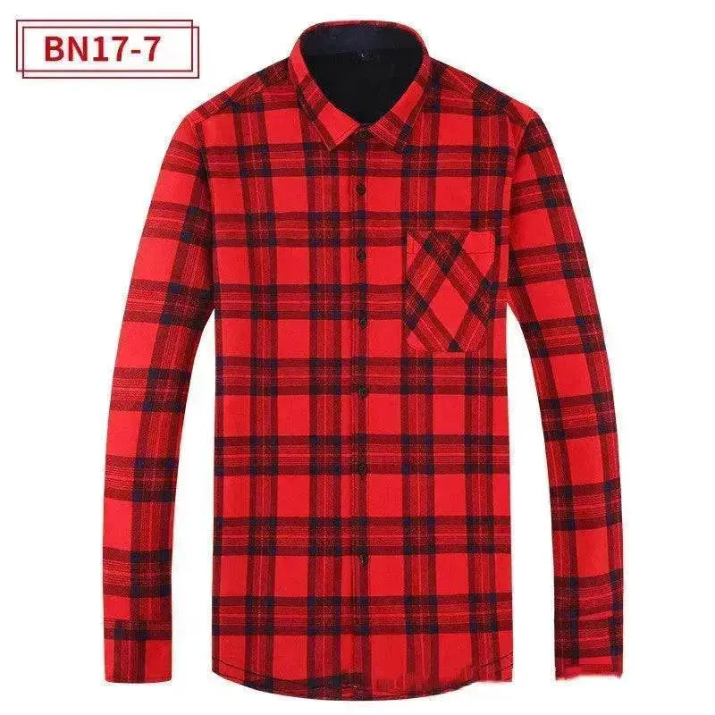 Men's Fashion Leisure Warm Plaid Shirt Coat - www.Shopthatapp.com