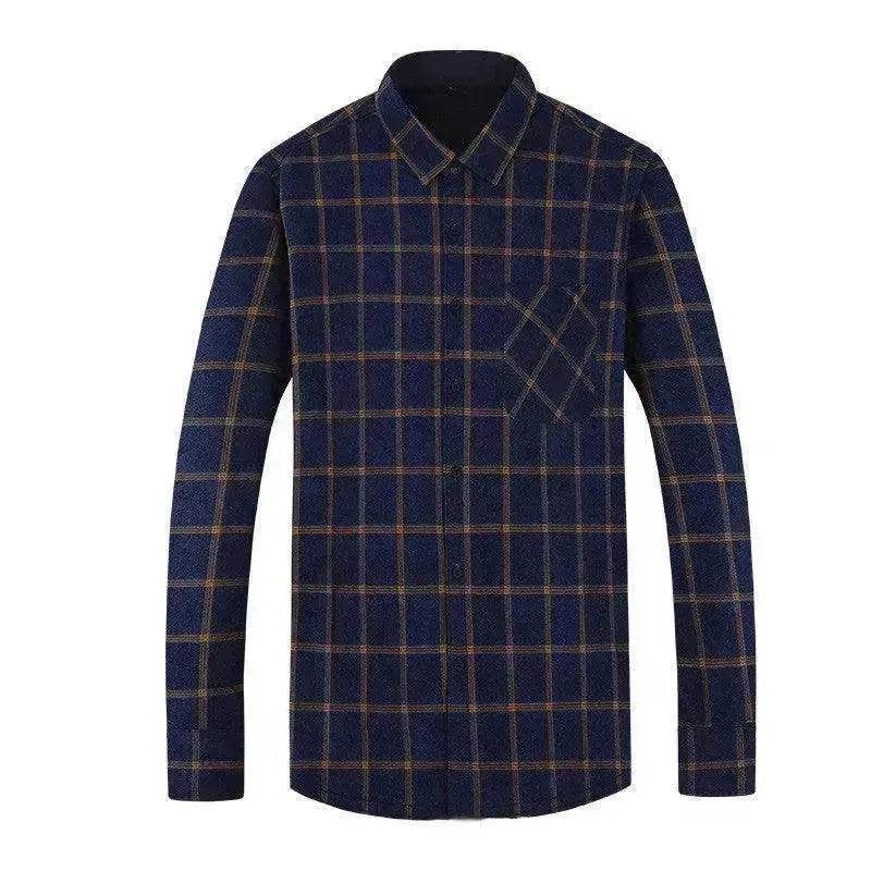 Men's Fashion Leisure Warm Plaid Shirt Coat - www.Shopthatapp.com