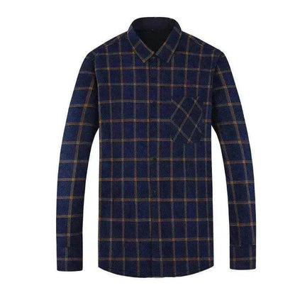 Men's Fashion Leisure Warm Plaid Shirt Coat - www.Shopthatapp.com