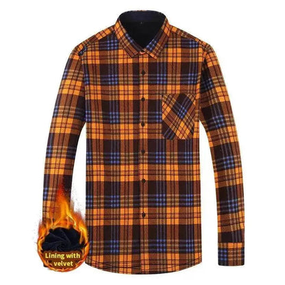 Men's Fashion Leisure Warm Plaid Shirt Coat - www.Shopthatapp.com
