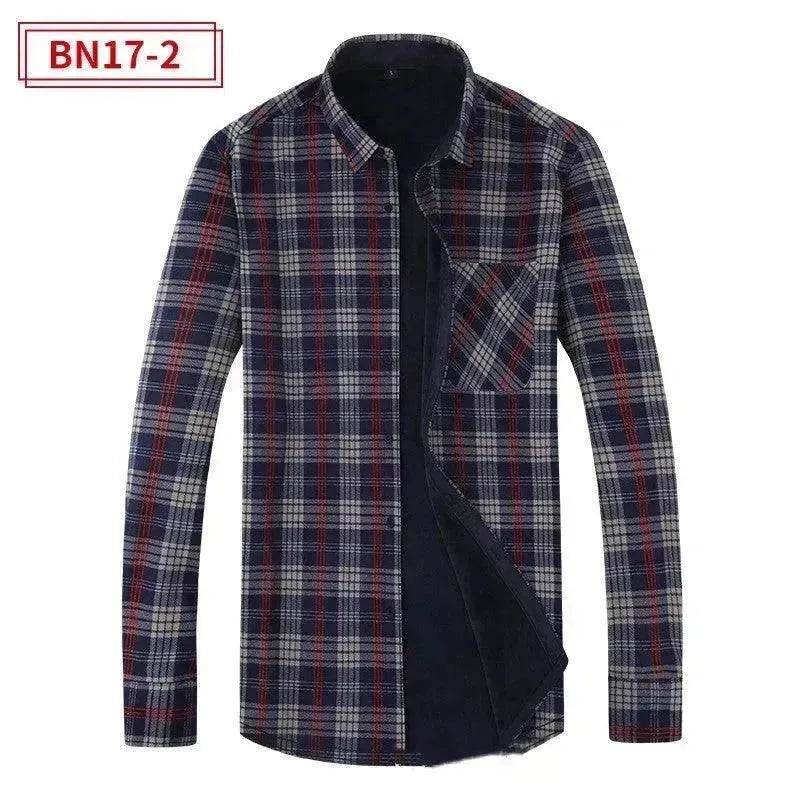 Men's Fashion Leisure Warm Plaid Shirt Coat - www.Shopthatapp.com