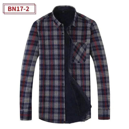 Men's Fashion Leisure Warm Plaid Shirt Coat - www.Shopthatapp.com