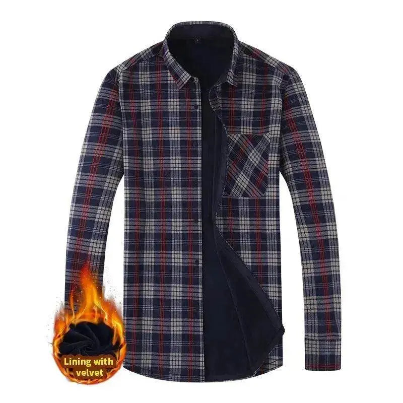 Men's Fashion Leisure Warm Plaid Shirt Coat - www.Shopthatapp.com