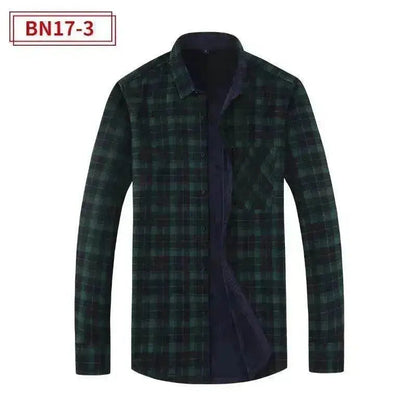Men's Fashion Leisure Warm Plaid Shirt Coat - www.Shopthatapp.com