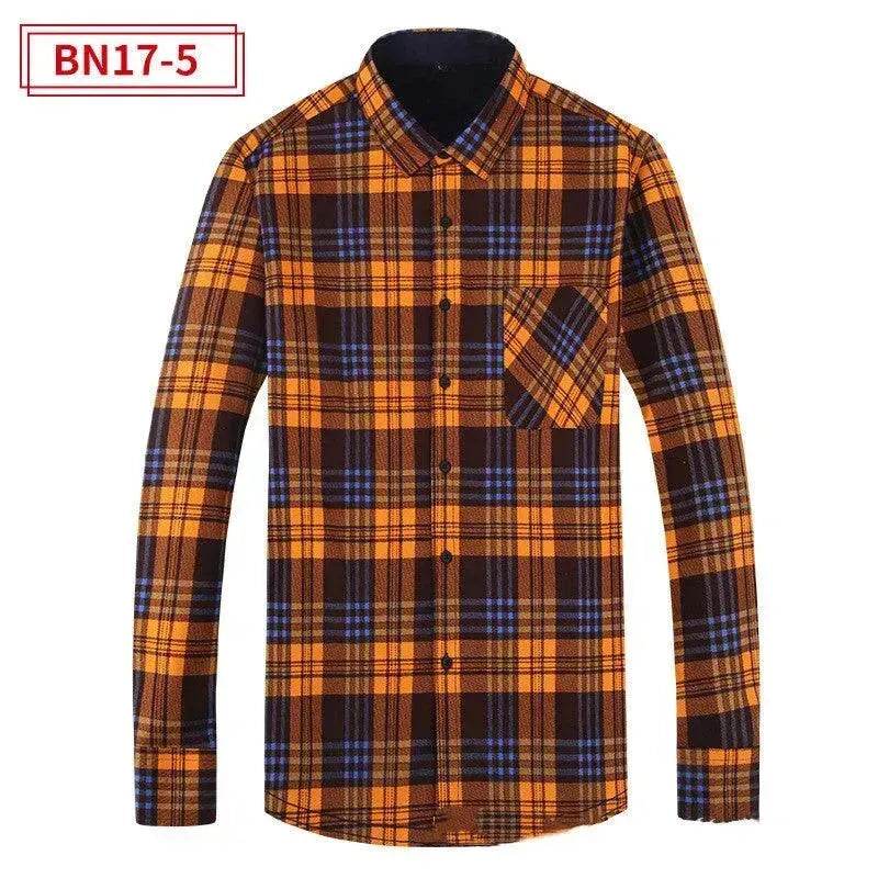Men's Fashion Leisure Warm Plaid Shirt Coat - www.Shopthatapp.com