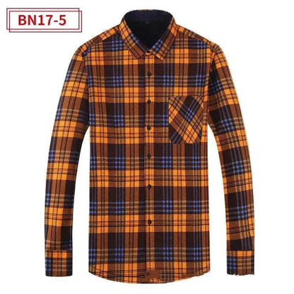 Men's Fashion Leisure Warm Plaid Shirt Coat - www.Shopthatapp.com