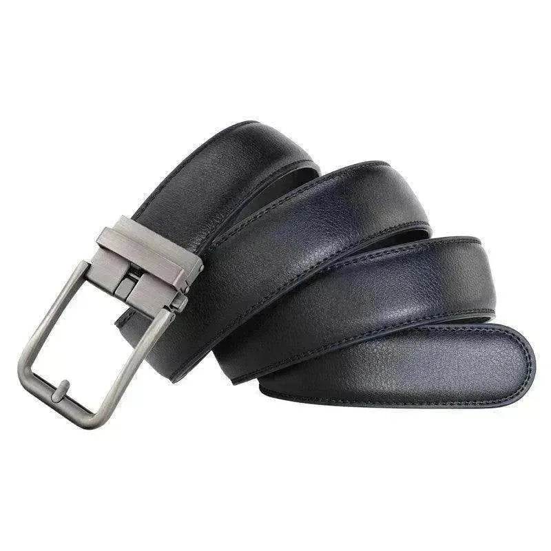 Men's Leather Belt Automatic Buckle Simple Hollow - www.Shopthatapp.com