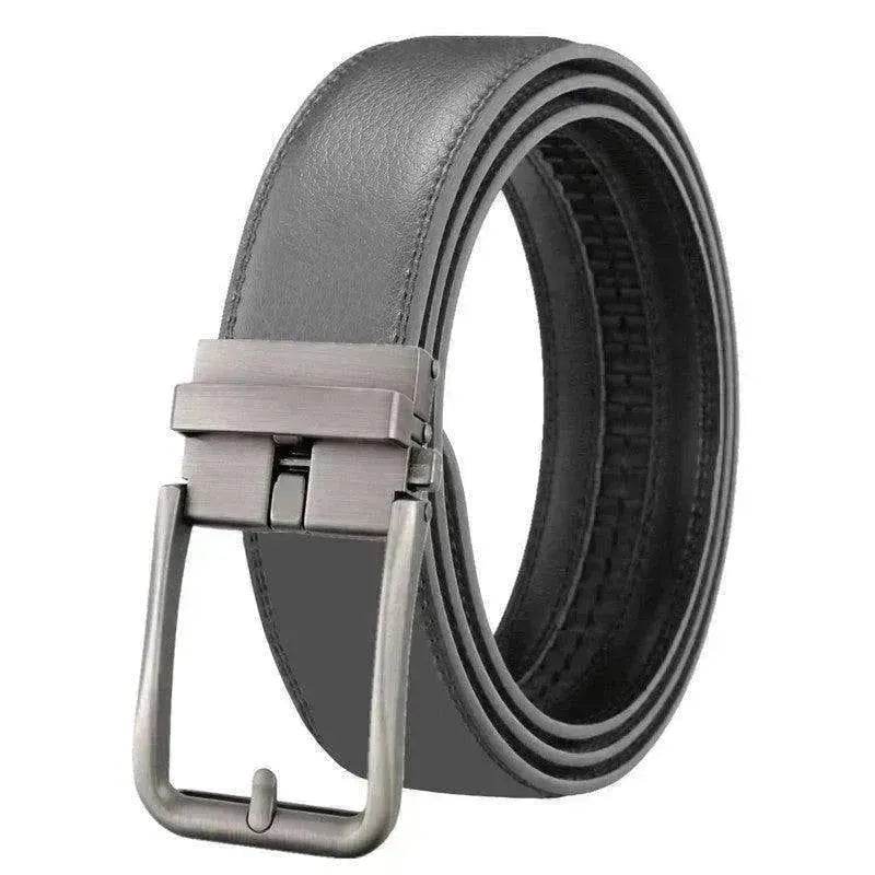 Men's Leather Belt Automatic Buckle Simple Hollow - www.Shopthatapp.com