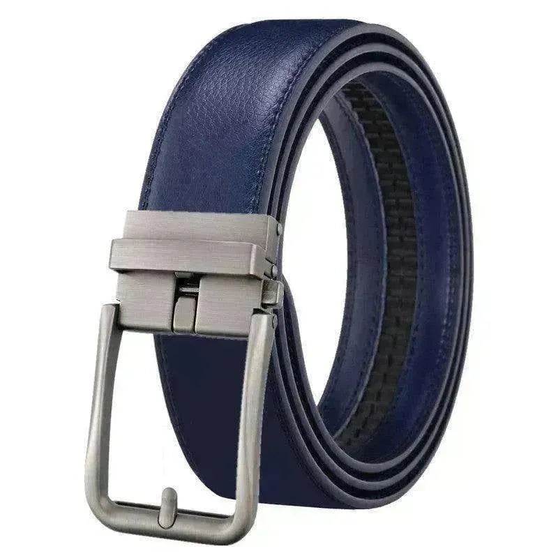 Men's Leather Belt Automatic Buckle Simple Hollow - www.Shopthatapp.com