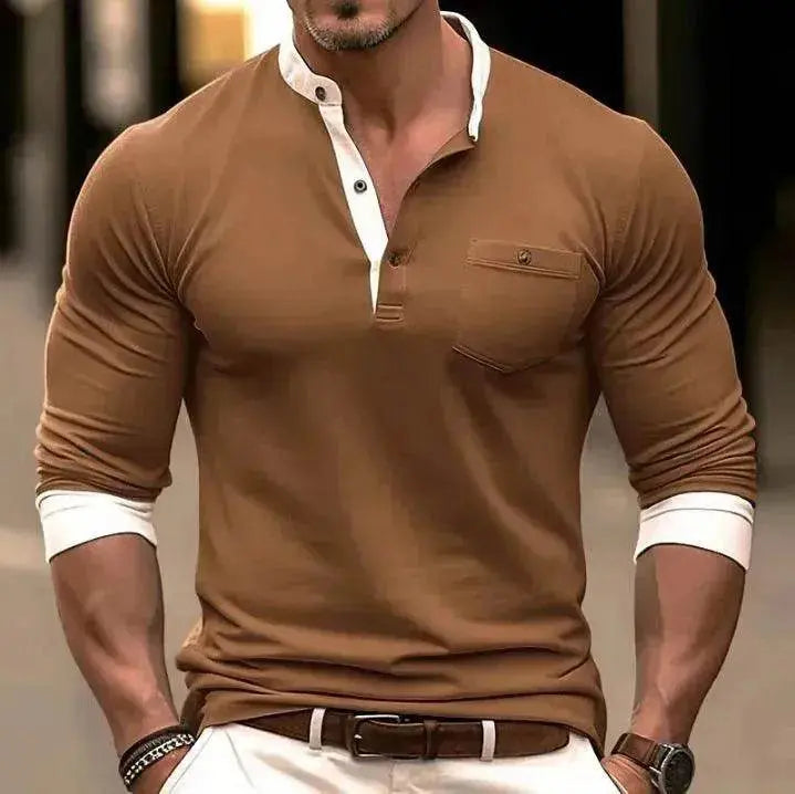 Men's Long Sleeved Round Neck T-shirt - www.Shopthatapp.com