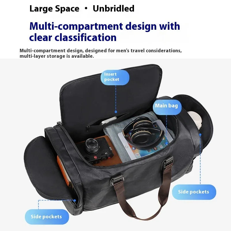 Men's Portable Travel Bag Crossbody Business Short Distance Business Bag Large Capacity - www.Shopthatapp.com