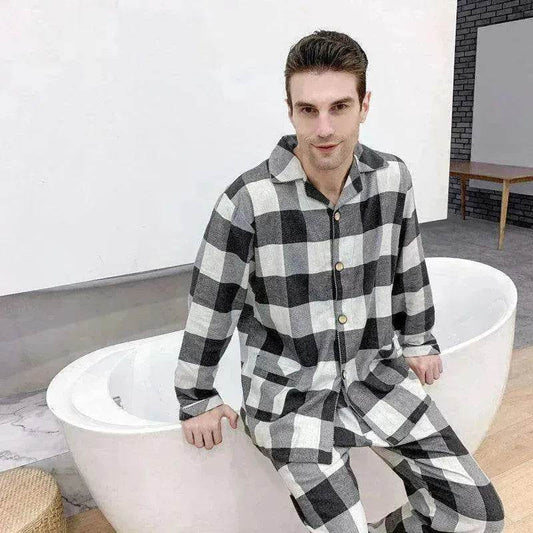 Men's Warm Cloth Flannel Pajama Suit - www.Shopthatapp.com