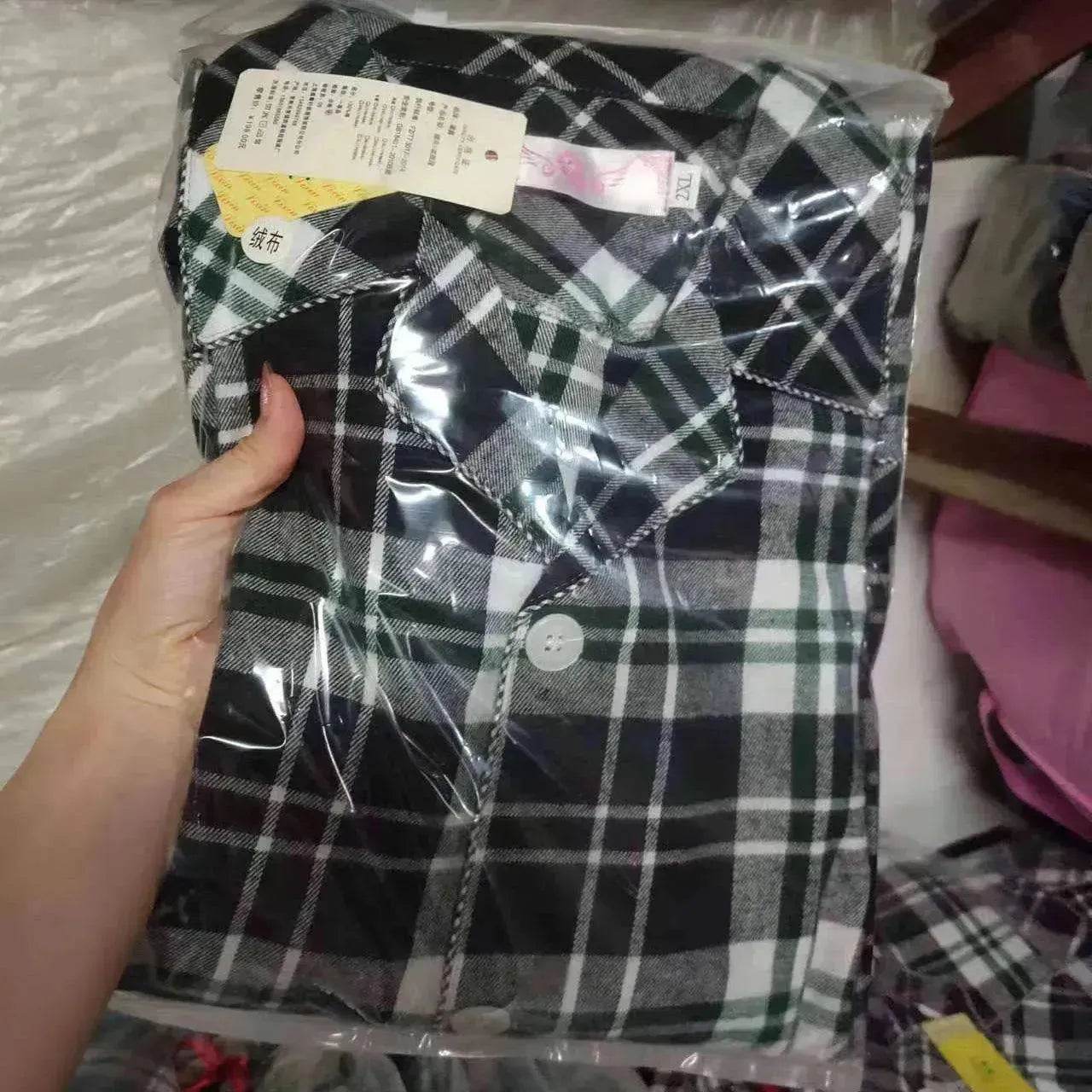 Men's Warm Cloth Flannel Pajama Suit - www.Shopthatapp.com