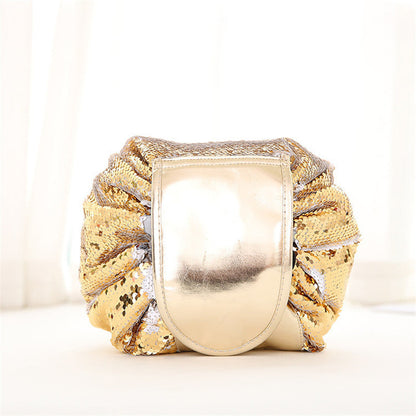 Mermaid Sequins design Cosmetic Bag Drawstring Makeup Case Women Travel Make Up Organizer Storage Pouch Toiletry Wash Kit - www.Shopthatapp.com