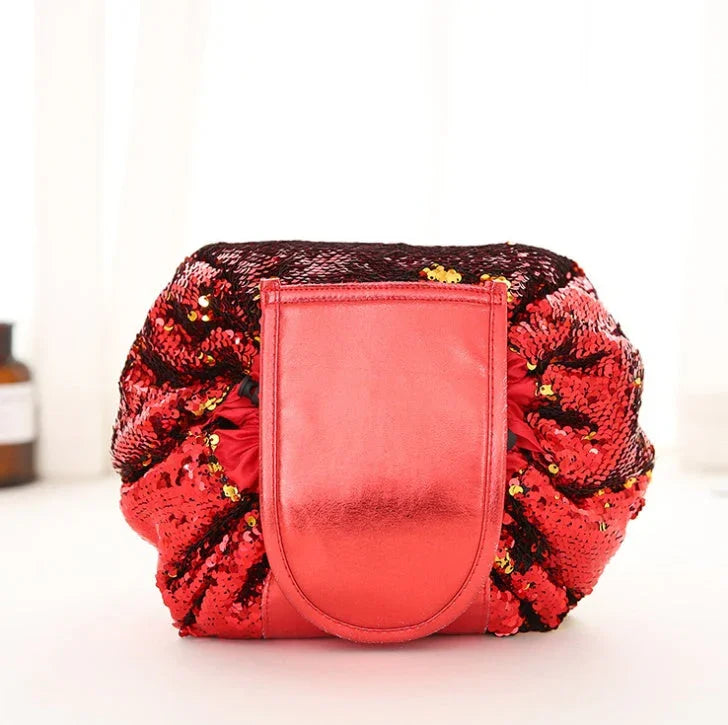 Mermaid Sequins design Cosmetic Bag Drawstring Makeup Case Women Travel Make Up Organizer Storage Pouch Toiletry Wash Kit - www.Shopthatapp.com