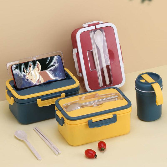 Microwave-Safe Stainless Steel Lunch Box for Work and School - www.Shopthatapp.com #