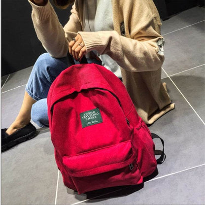 Mini School Bag Corduroy Small Canvas Backpack - www.Shopthatapp.com #