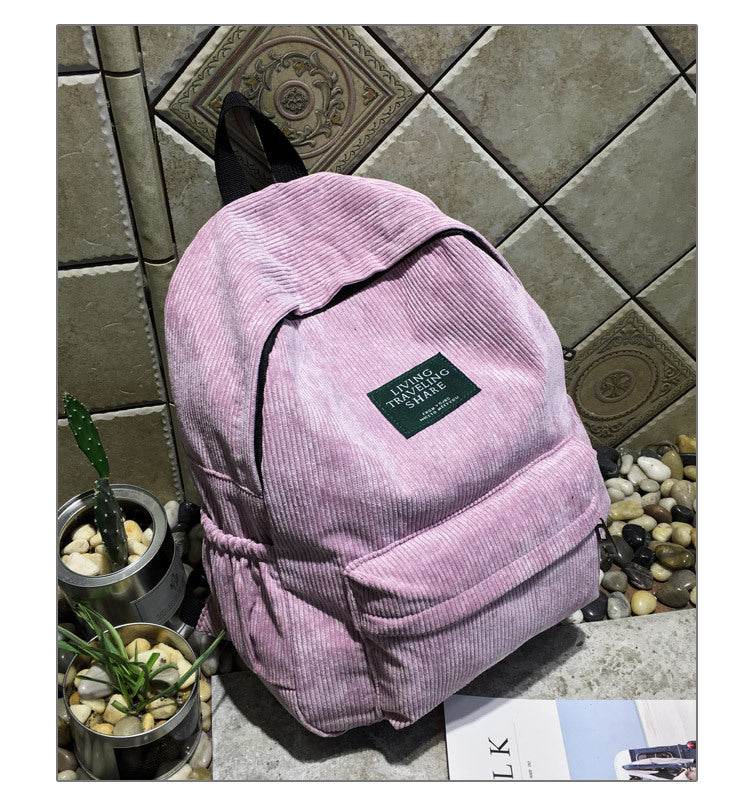 Mini School Bag Corduroy Small Canvas Backpack - www.Shopthatapp.com #