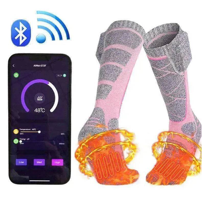 Mobile APP Smart Temperature Control Heating Socks - www.Shopthatapp.com